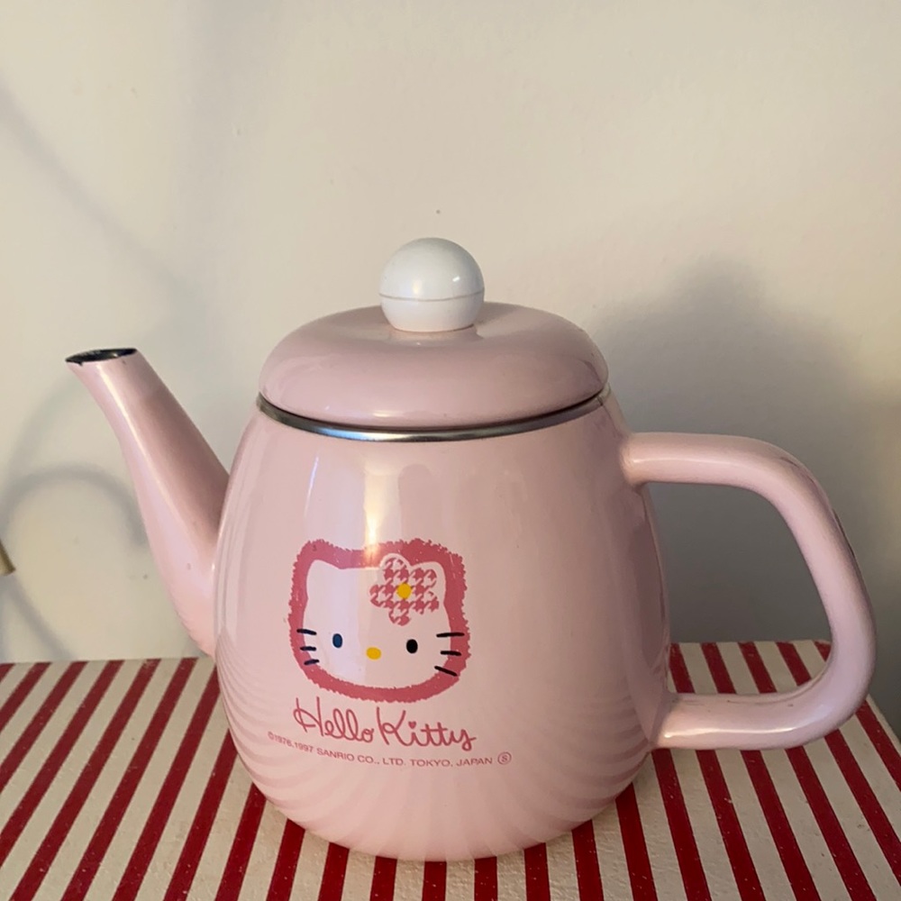 Vintage Hello Kitty Sanrio Teapot Metal Japan